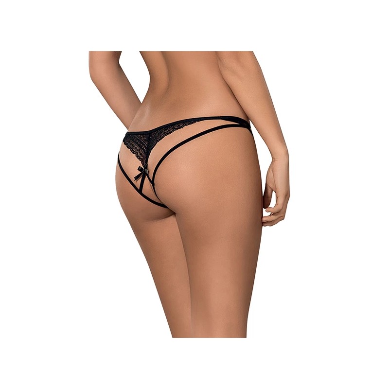 Stringi z otwartym krokiem - Obsessive Picantina Crotchless Thong L/XL